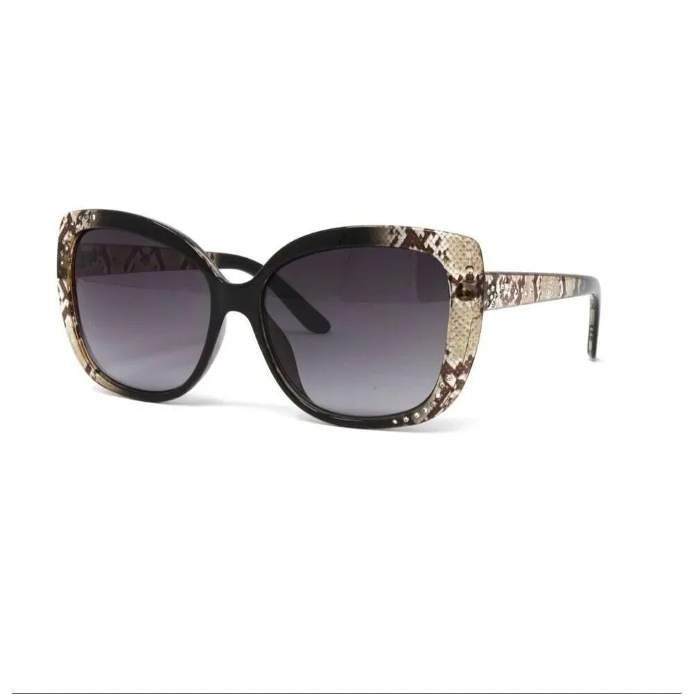 Kenneth Cole Reaction Snakeskin Print Cat-Eye grey-tinted lens 57-16-140*3 New